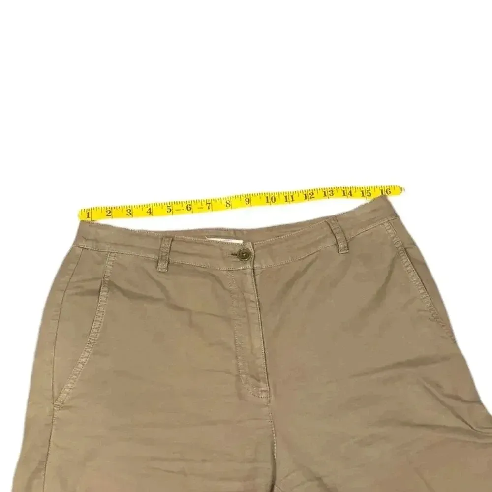 Eileen Fisher Khaki Cotton Hemp Stretch Tapered Relaxed Boho Pant Size‎ 6 - Image 6