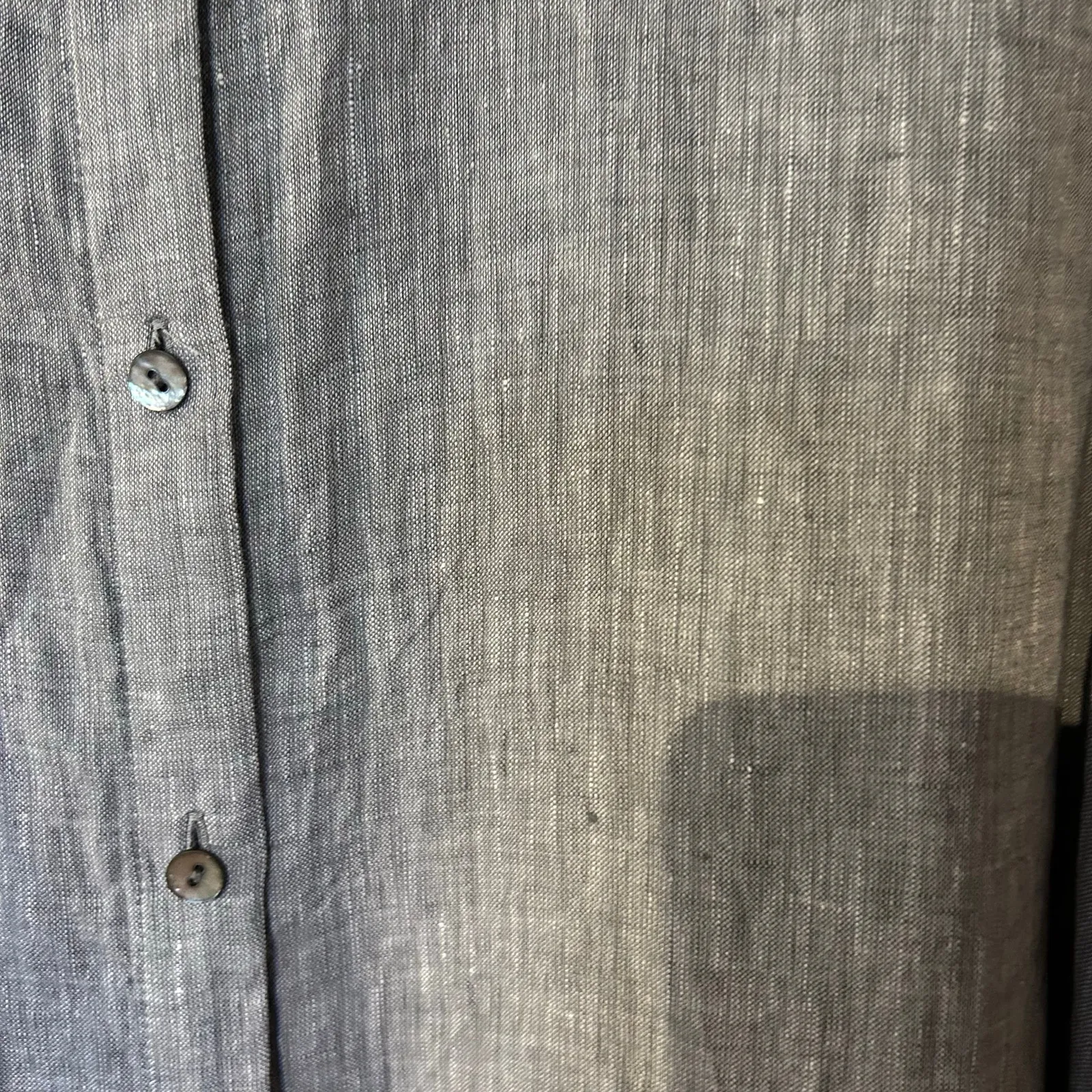 J. Jill Love Linen Blouse Tunic 100% Linen Heather Gray SZ Med Office Preppy - Image 10