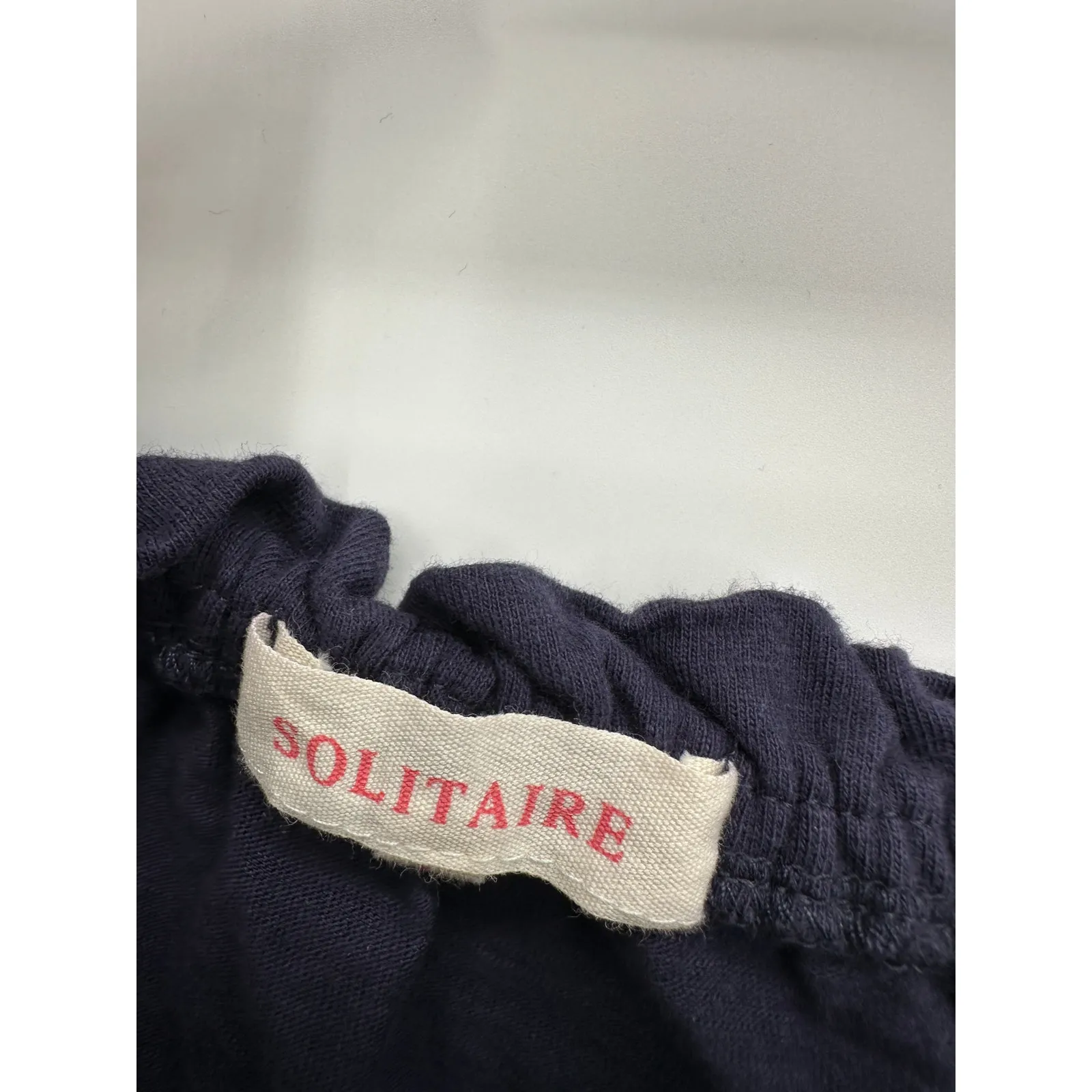 Solitaire Womens Blue Floral Top Size L Embroidered Boxy Boho Tassels - Image 5