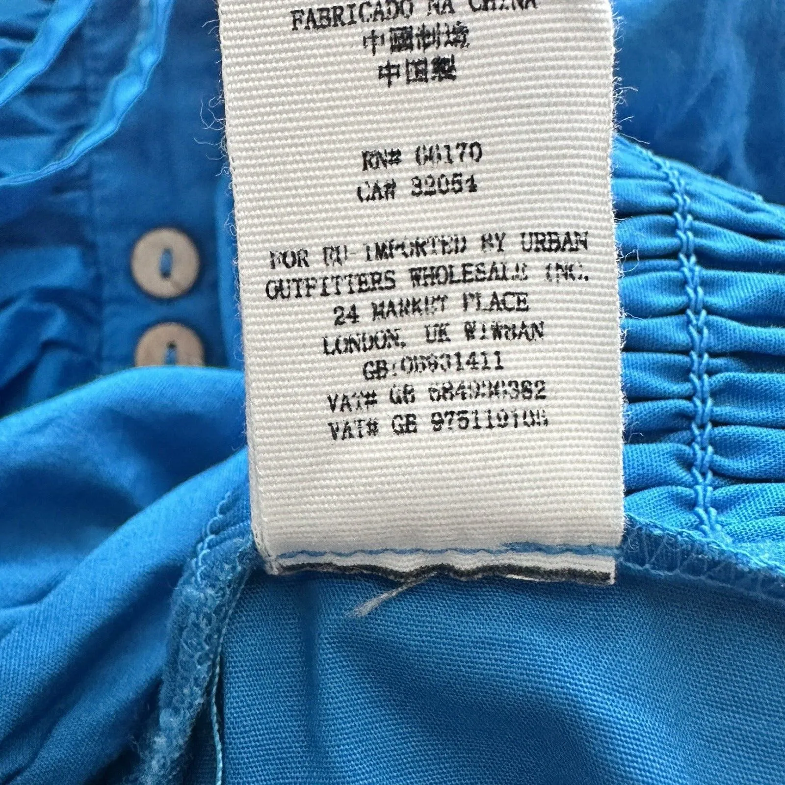 Free People L Bali Babe Royal Blue Bodycon Gather Cotton Halter Y2K Dress - Image 9