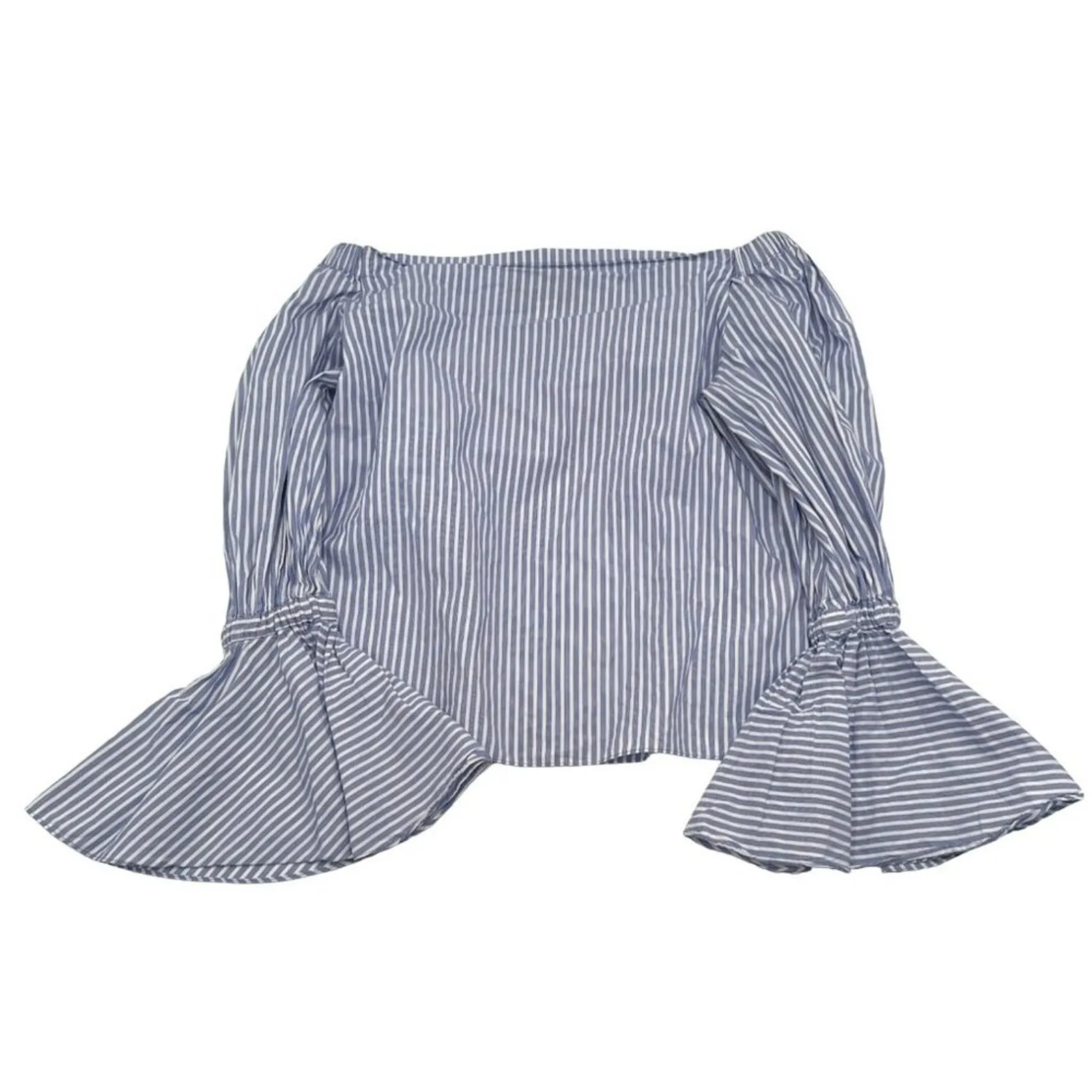 Alexis Juniper Small Striped Off-Shoulder Bell Sleeve Blouse Top - Image 5