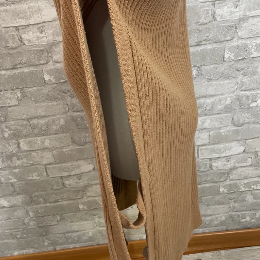 Banana Republic Tan Ribbed Knit Cowlneck Sweater Poncho in Camel - Image 4