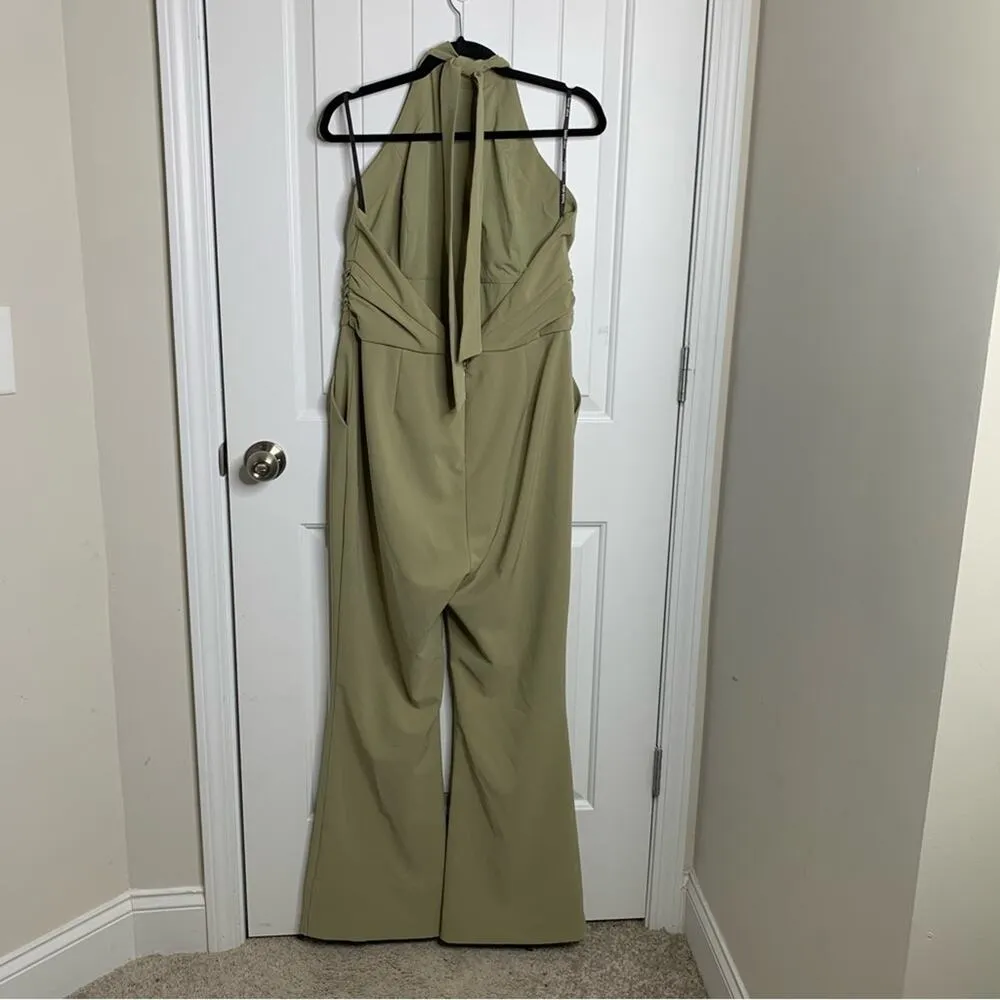 Lavish Alice green sage halter‎ flare leg jumpsuit size 12 - Image 7