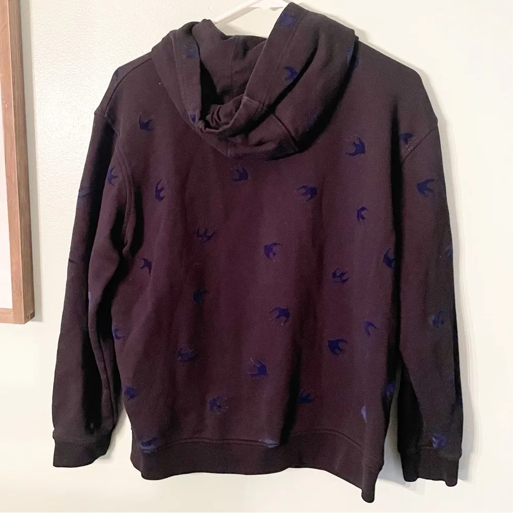 McQ Alexander McQueen Women's XS Boyfriend Swallow Hoody Black/Carbon Navy Black - Image 8