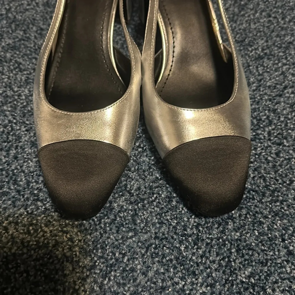 SLINGBACK FLATS black and silver - Image 6