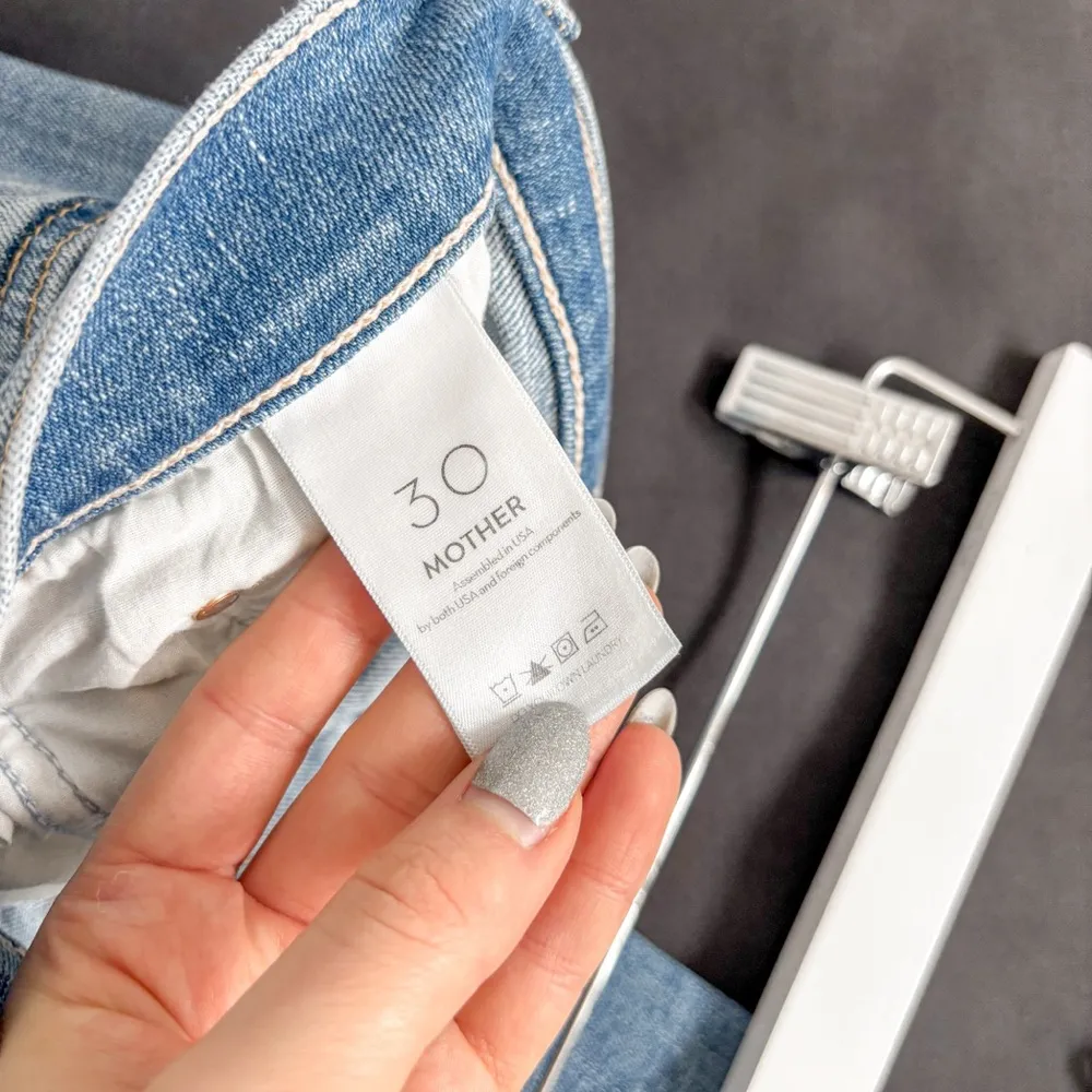 Mother High Waisted Rider Ankle Jeans Kiss And Make Up Again Blue Size 30 - Image 7