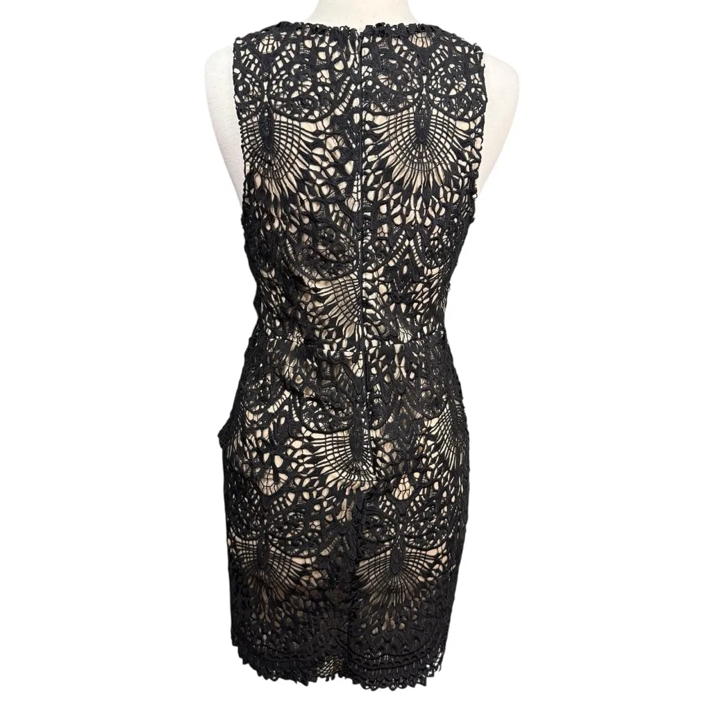 Lulus Black Lace Overlay Nude Lined Sleeveless Mini Dress Size M Size M - Image 5