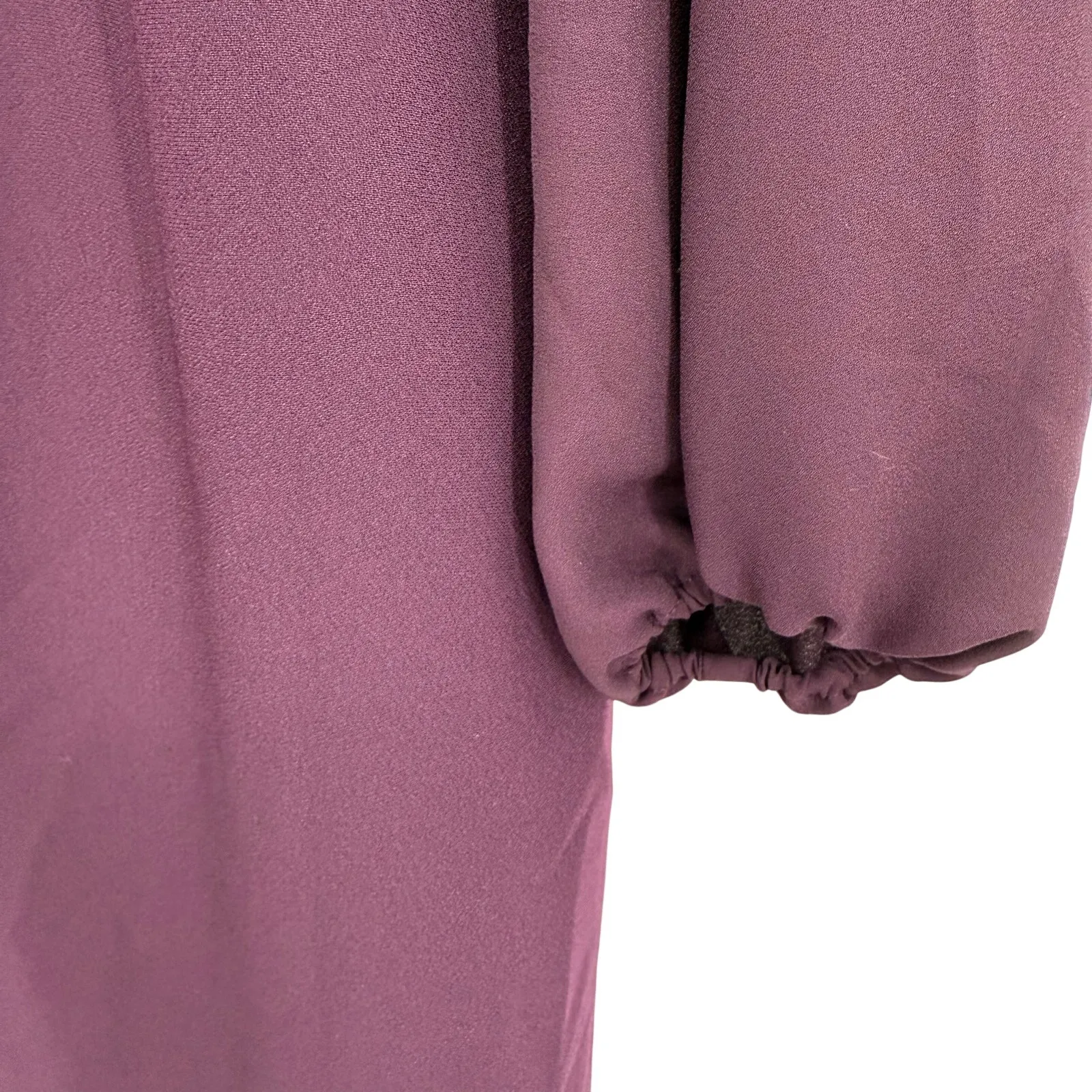 Ann Taylor Size 14 Long Sleeve Purple Dress Shift Style Rear Zip Up Knee Length - Image 4