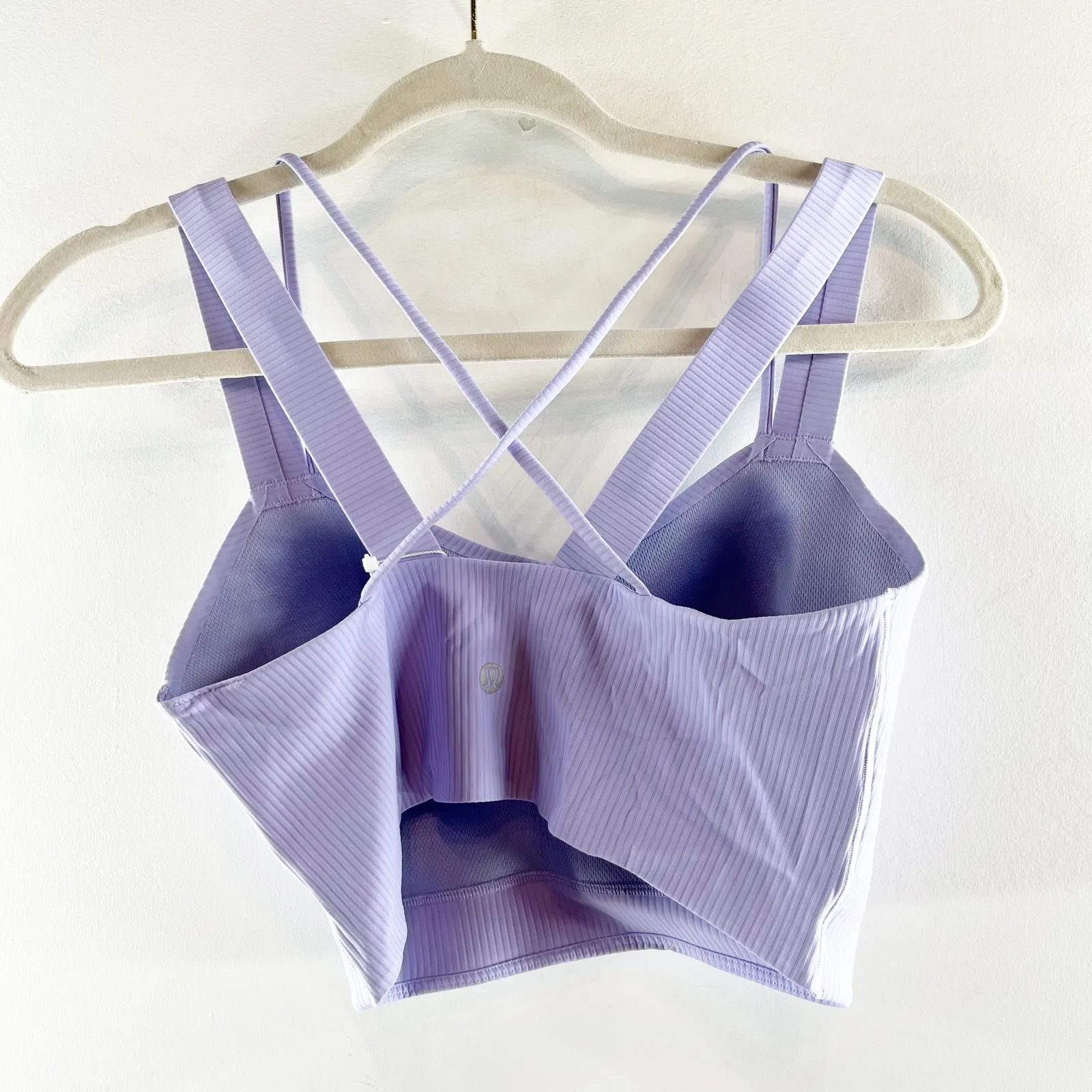 Lululemon Like a Cloud Longline Ribbed Bra Light Support D/DD Cups Dusty Lilac 8 - Image 4