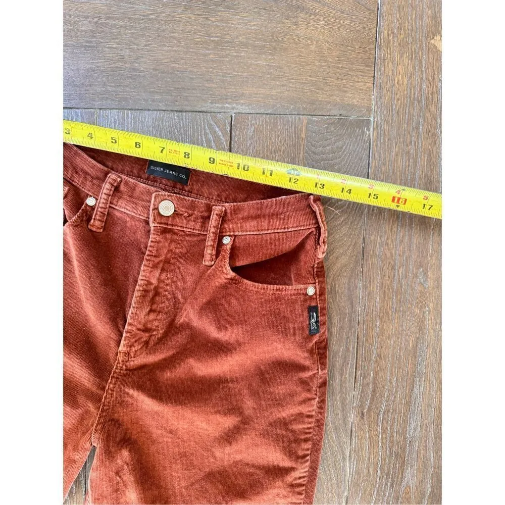 Silver Jeans Highly Desirable Straight Corduroy Pants in Burnt Orange Size 27 - Image 6