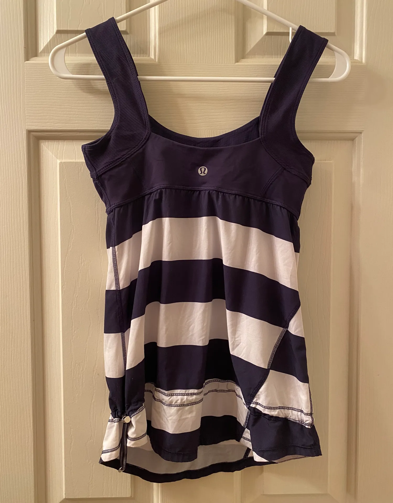 Run Chase Me Tank Top Size 2 Wide Bold Stripe White Deep Indigo - Image 2