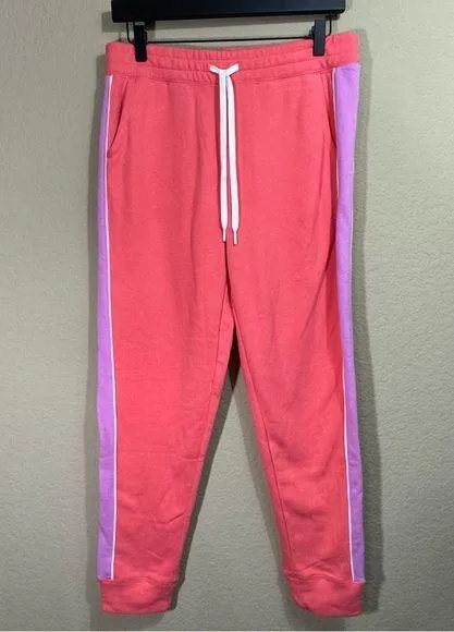 New PJ Salvage Women's "Perfect Match" Color Block Banded Jogger Lounge Pants S - Image 1