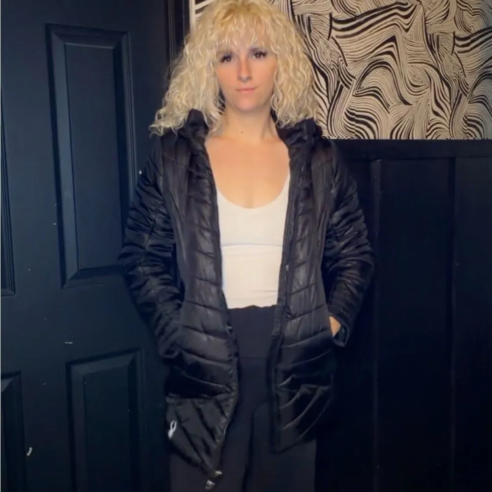 Black Spyder Puffer Coat Jacket Size XL Youth/Small Adult - Image 2