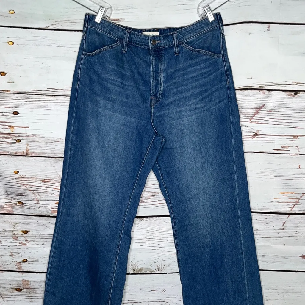 Sundance Size 32/14 Blue Denim Button Fly Greta Wide Leg Trouser Jeans - Image 2