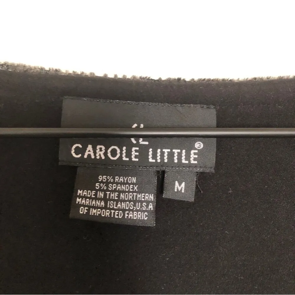 Vintage 90's Carole Little Black Gray Faux Snake Skin Square Neck Blouse Top - Image 2