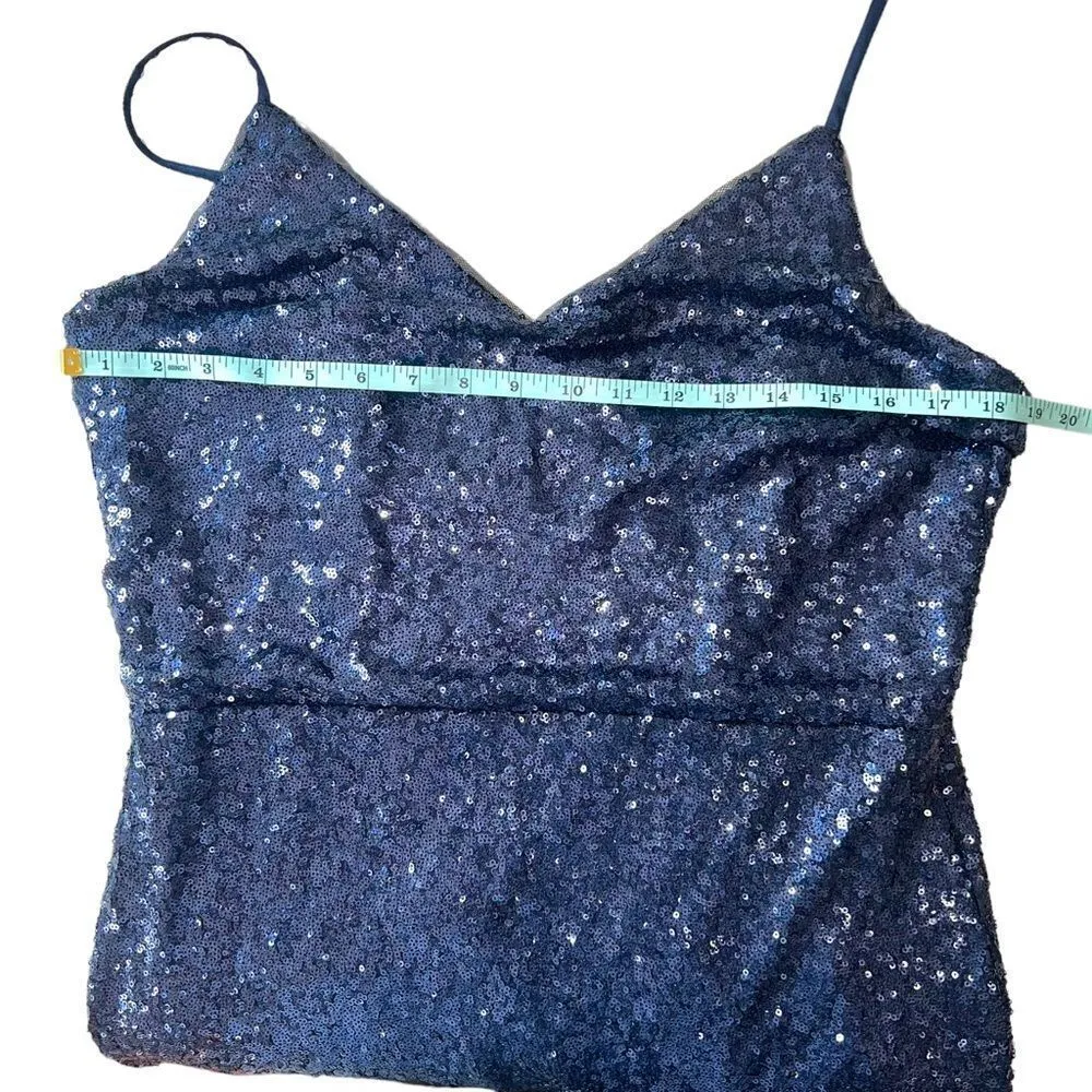 Jenny Yoo Navy All Over Sequin Cocktail Dress Size 14 - Image 8