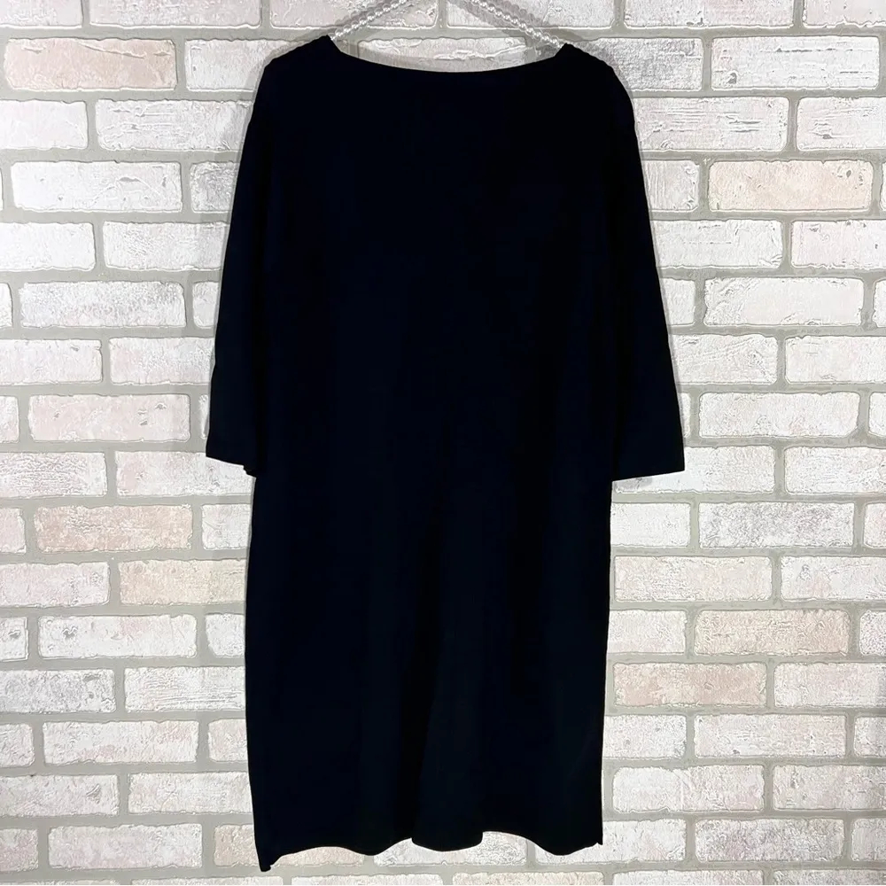 Lafayette 148 Black Half Sleeve Zip Front Duster Cardigan Sweater Size M - Image 8