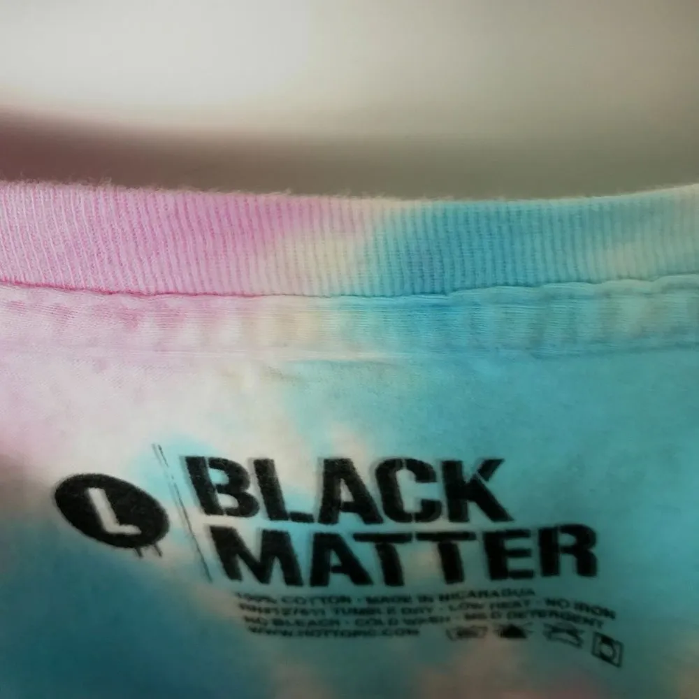 Black Matter T Shirt Cartoon Unicorn Spiral Tie Dye Raw Hem Double Sided Graphic - Image 4