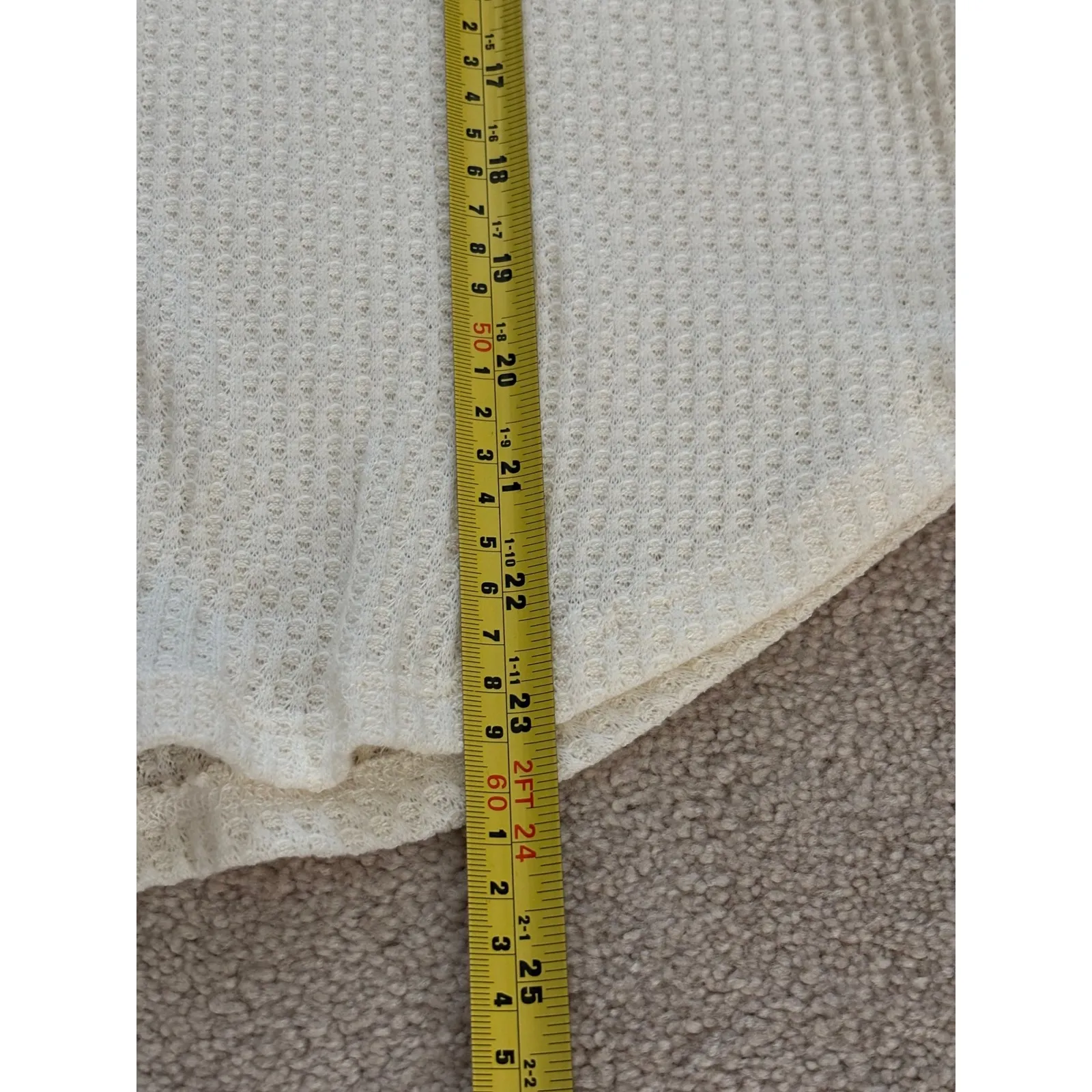 Altard State Cream Waffle Knit V Neck Long Sleeve Casual Top Size Small - Image 6