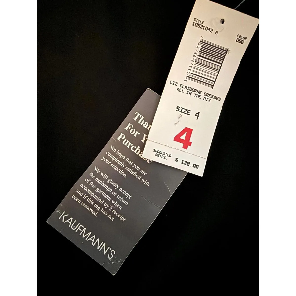 NEW Liz Claiborne Vintage Women's Dress Size 4 Small Black White Business Career - Image 5