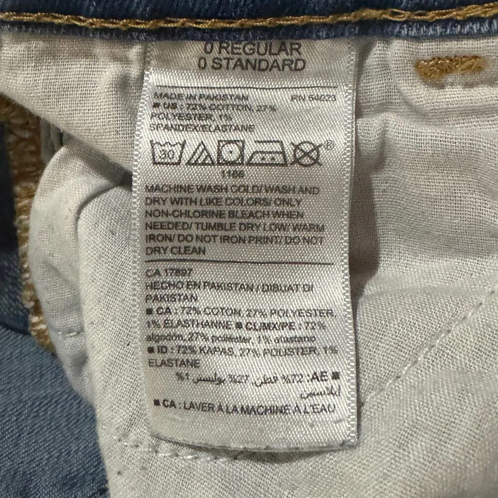 Old Navy SZ 0R Boyfriend Straight Crop Jeans Stretch Whiskered Low-Rise Blue - Image 8