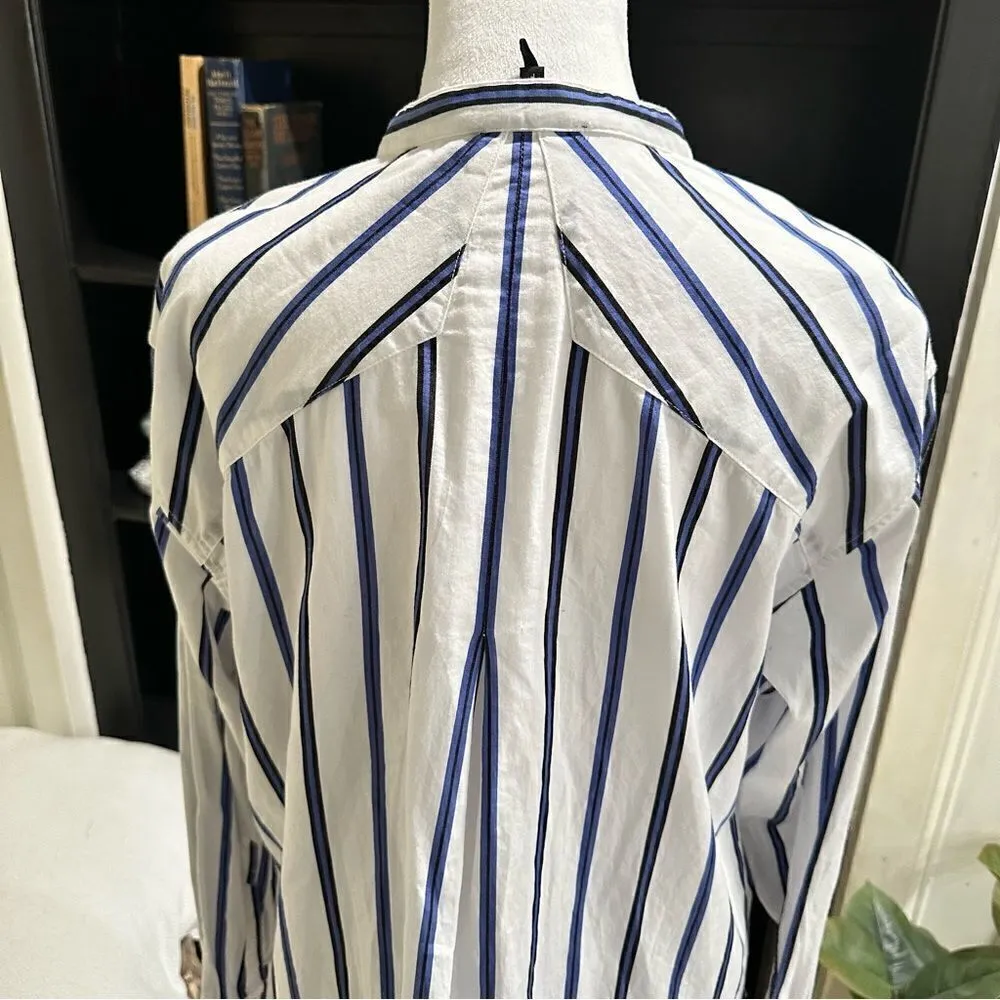 Rag & Bone Allison Striped Cotton Tunic Relaxed Fit Top Size Small - Image 12