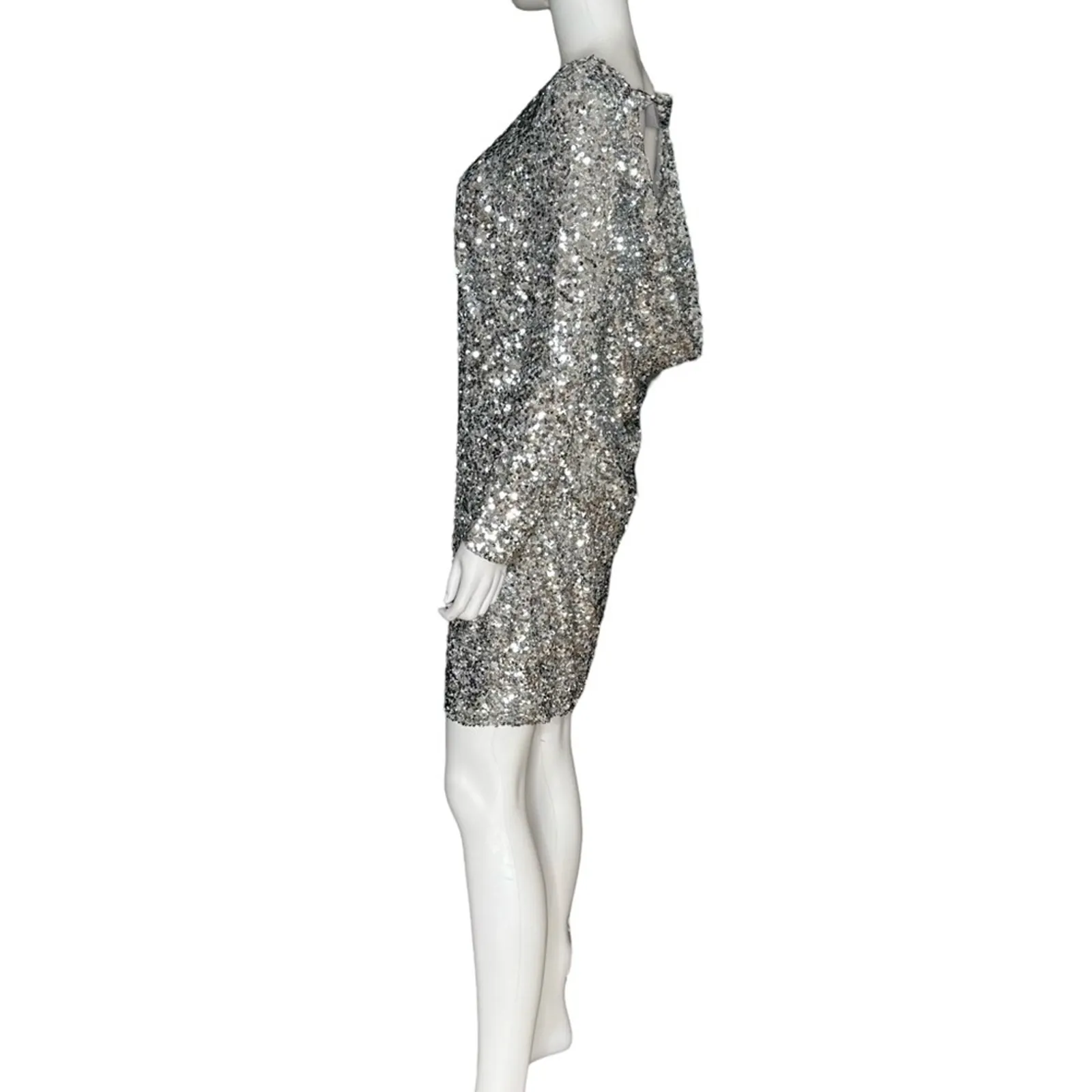 Sachin & Babi Cameron Sequin Dress In Silver Women’s Sz 10 NWT - Image 3