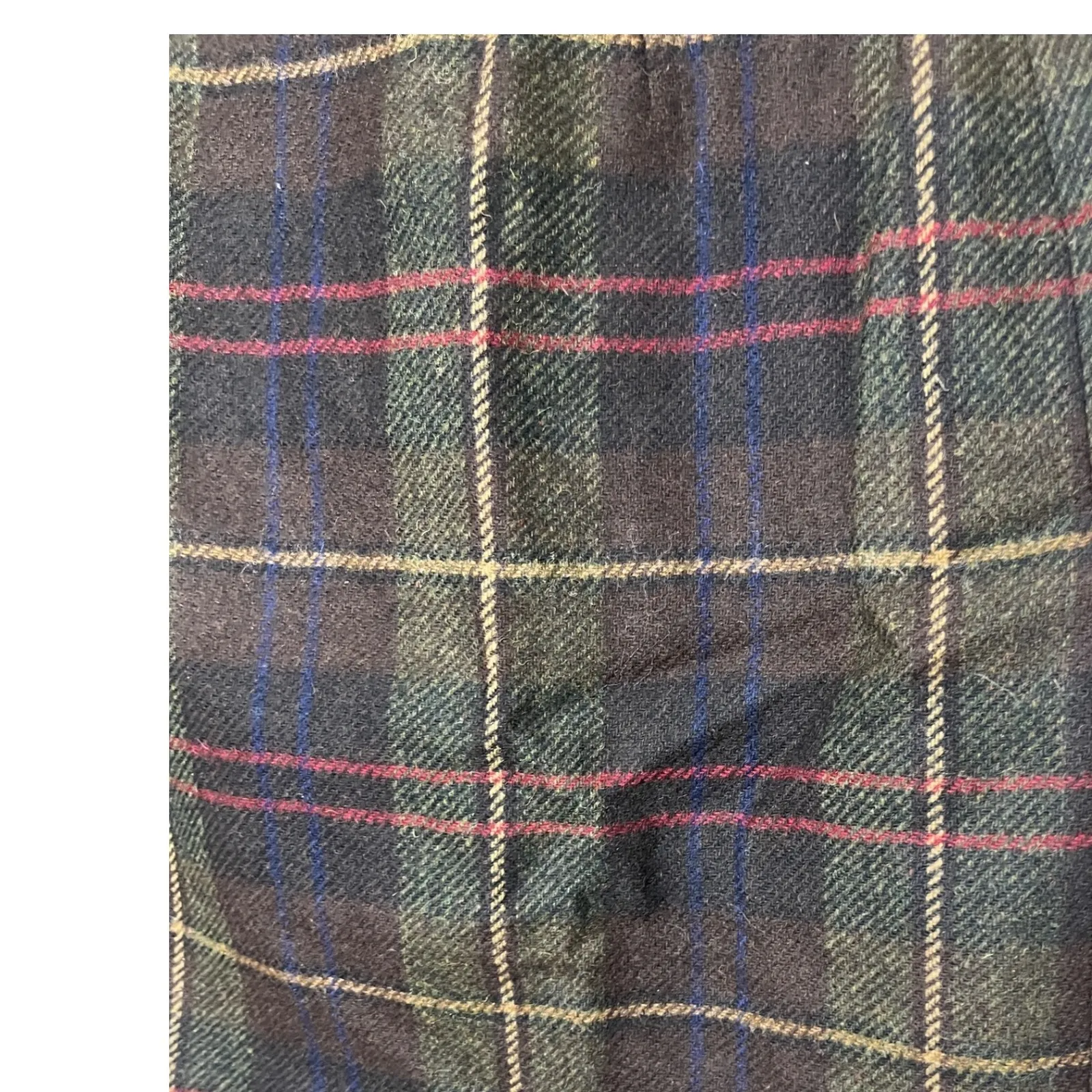 Vintage Harold's Wool Plaid Wrap Skirt Size 12 Brown‎ Green Red Blue Academia Brown - Image 6