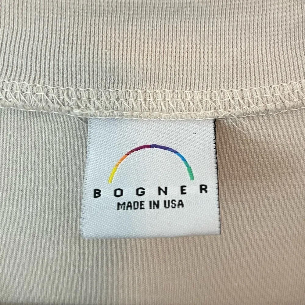 Bogner Mock Neck Long Sleeve Oversized 1/4 Zipped Sweatshirt Size M Tan Size M - Image 7