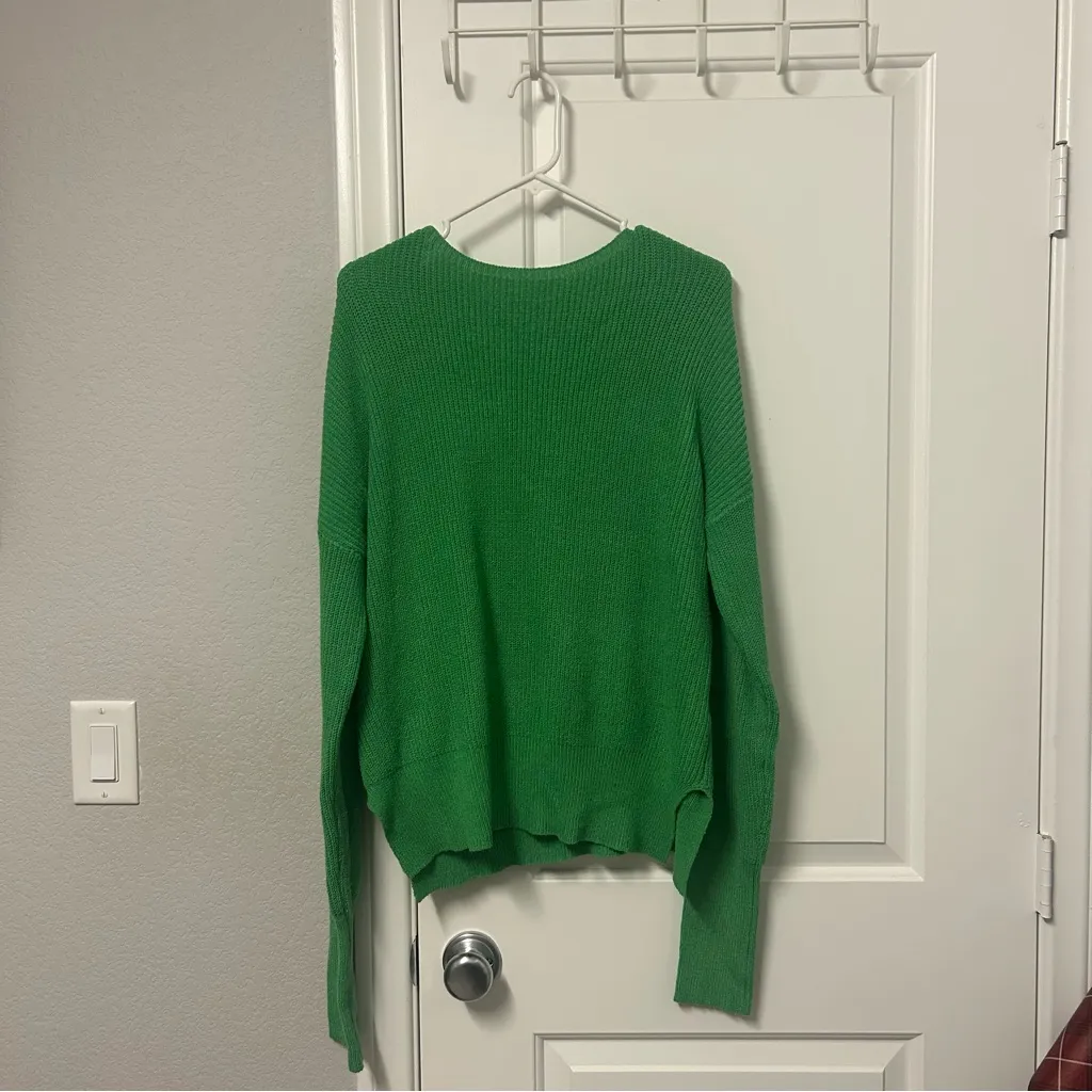 SNDYS Revolve Kelly Green Knit Maple Sweater LARGE - Image 2
