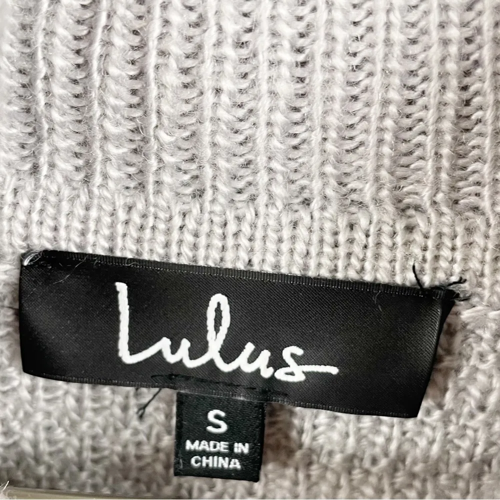 Lulus Cromwell Light Grey Waffle Knit Cozy Turtleneck Sweater Women's Size Small - Image 7