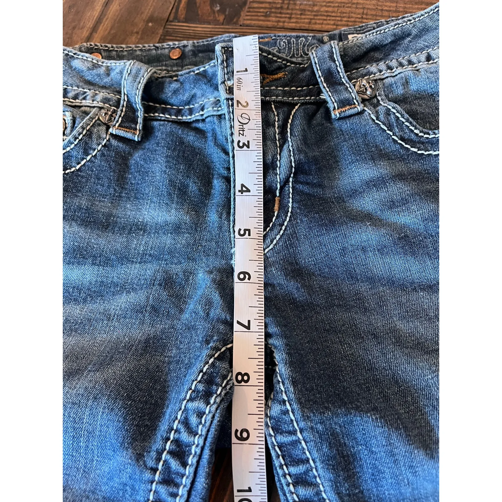 Miss Me Jean Bermuda Shorts Women 28 Embellished Cowgirl Western Aztec Summer - Image 7