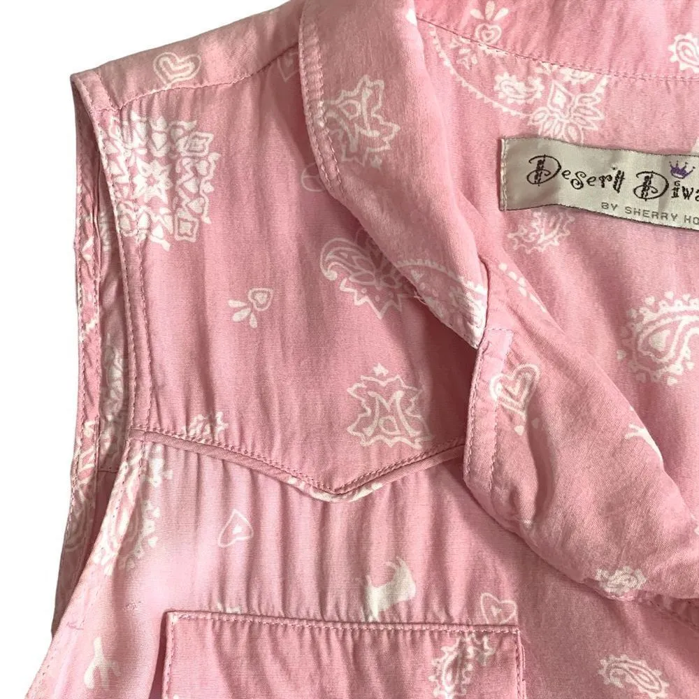 Vintage 90s Desert Diva Western Shirtdress Pink V - Image 9