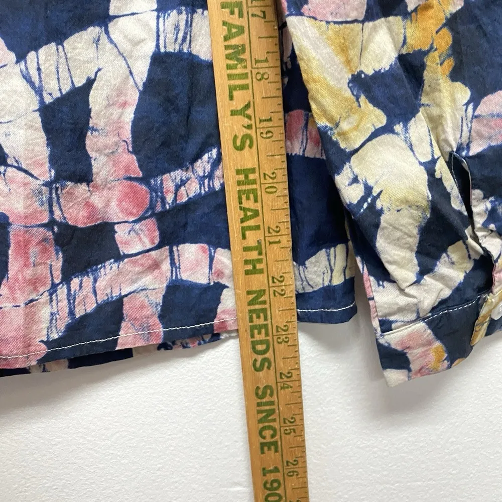 Busayo Button Up Shirt Women Small Multicolor Abstract Blouse Pockets Work - Image 10