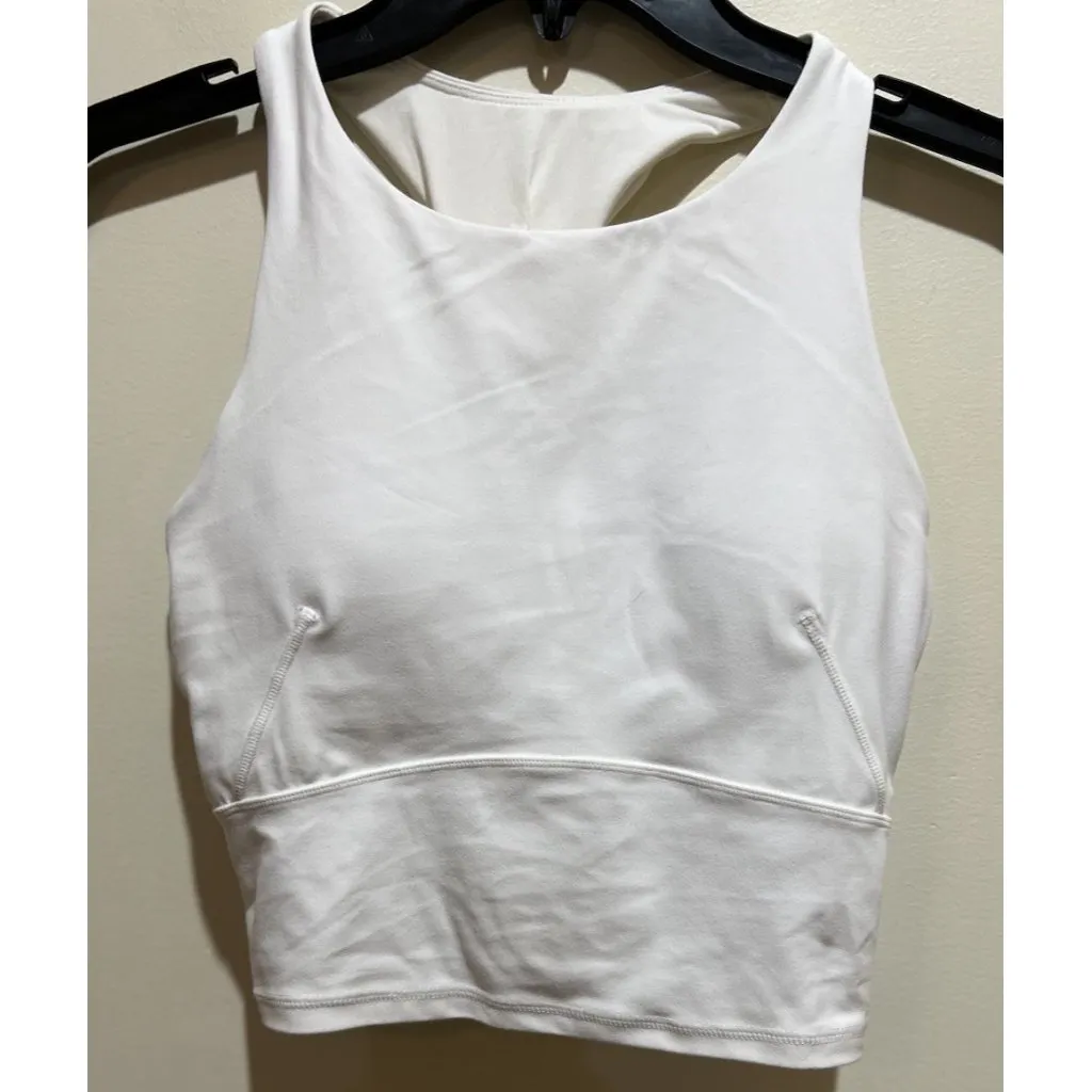 Glowmode High Neck Crop Sports Bra ~ White ~ Size Medium - Image 2
