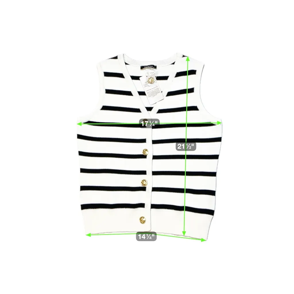 Fashion Women’s Button Up Sweater Vest‎ size S Black - Image 6