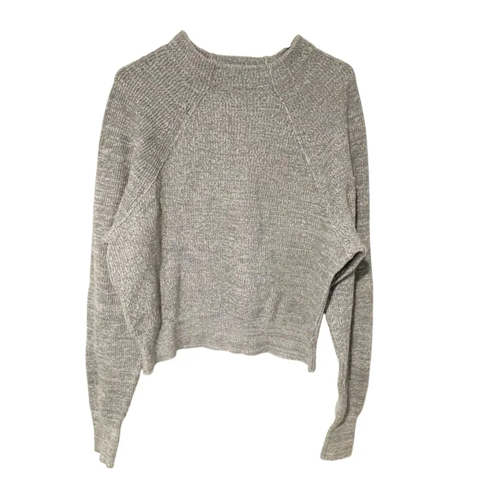 Free People Grey Mock Neck Too Good Thin Knit Sweater Size Medium - Image 2