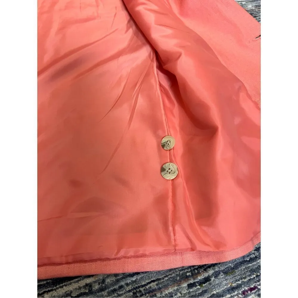 Herman Geist linen pink double sided blazer jacket petite size 12 - Image 8