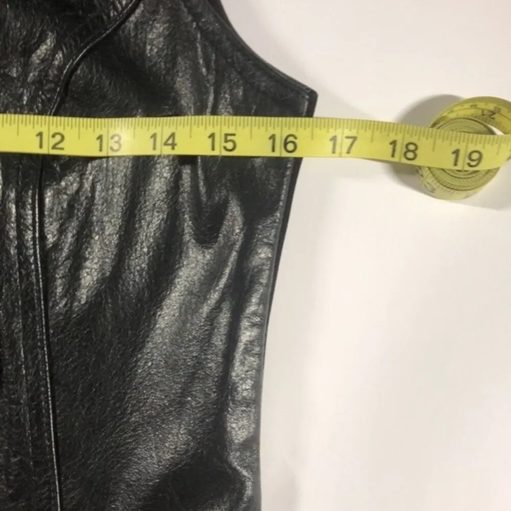 Vintage Wilsons Leather Sz M Womens MAXIMA Collarded Peplum Motorcycle Vest - Image 7