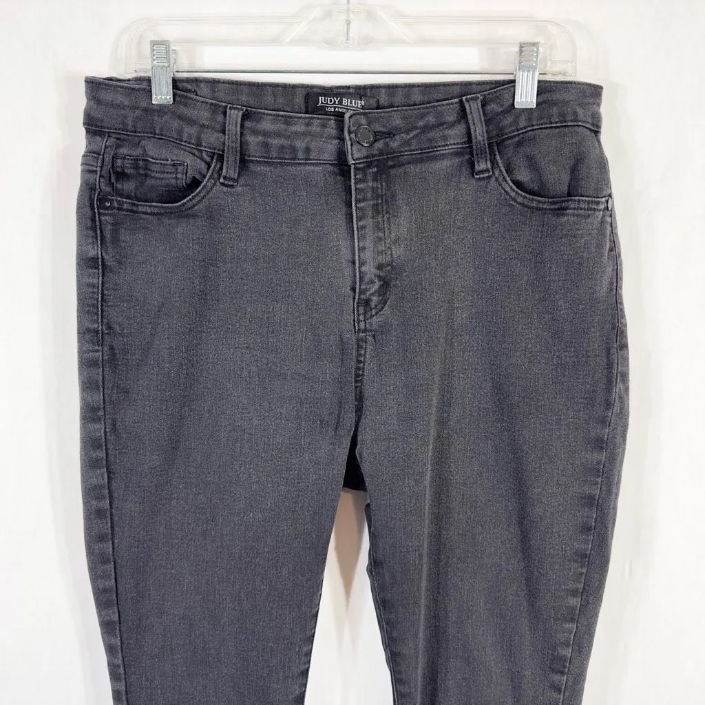 Judy Blue Size 15 32 Jeans Black Skinny High Rise Solid Stretch 28 Inseam 684 - Image 5