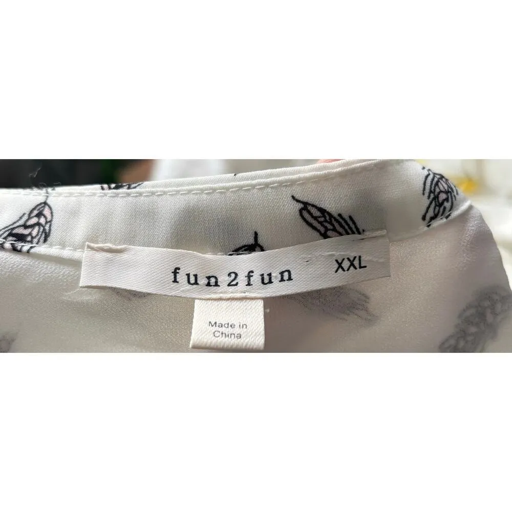 Fun2Fun  v-neck sheer blouse - Image 4