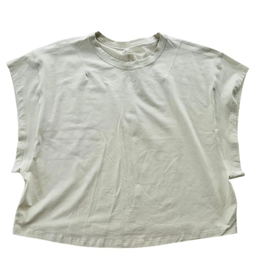 Lululemon Wide-Sleeve Cotton T-Shirt Bone Ivory Size 12 Oversized Fit Boxy Loose - Image 3