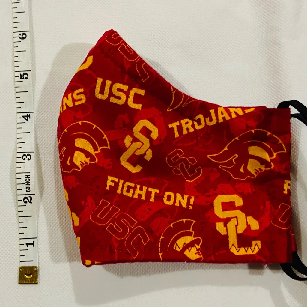 😷 Handmade USC Trojans Women’s Face Mask Red - Image 4