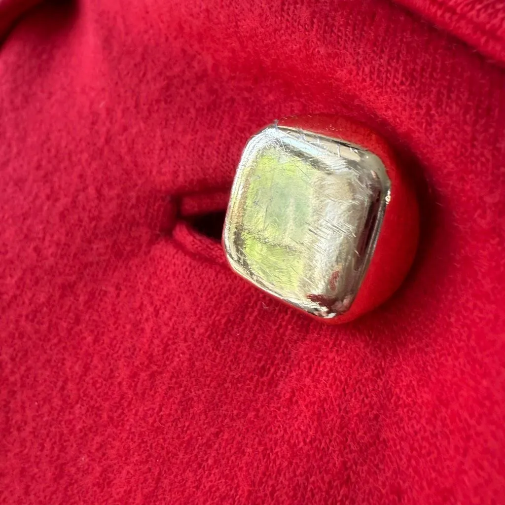 Vintage 60s Count Romi Double Breasted Red Gold Button Coat S - Image 4