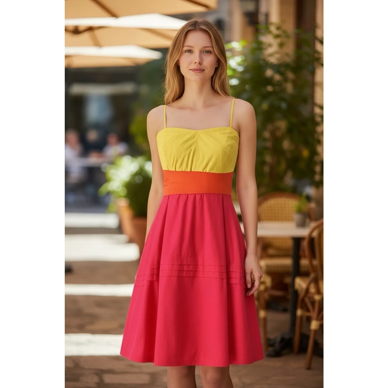 Maeve for Anthropologie Parading Hues Color Block Strapless Dress. Size 4 - Image 2