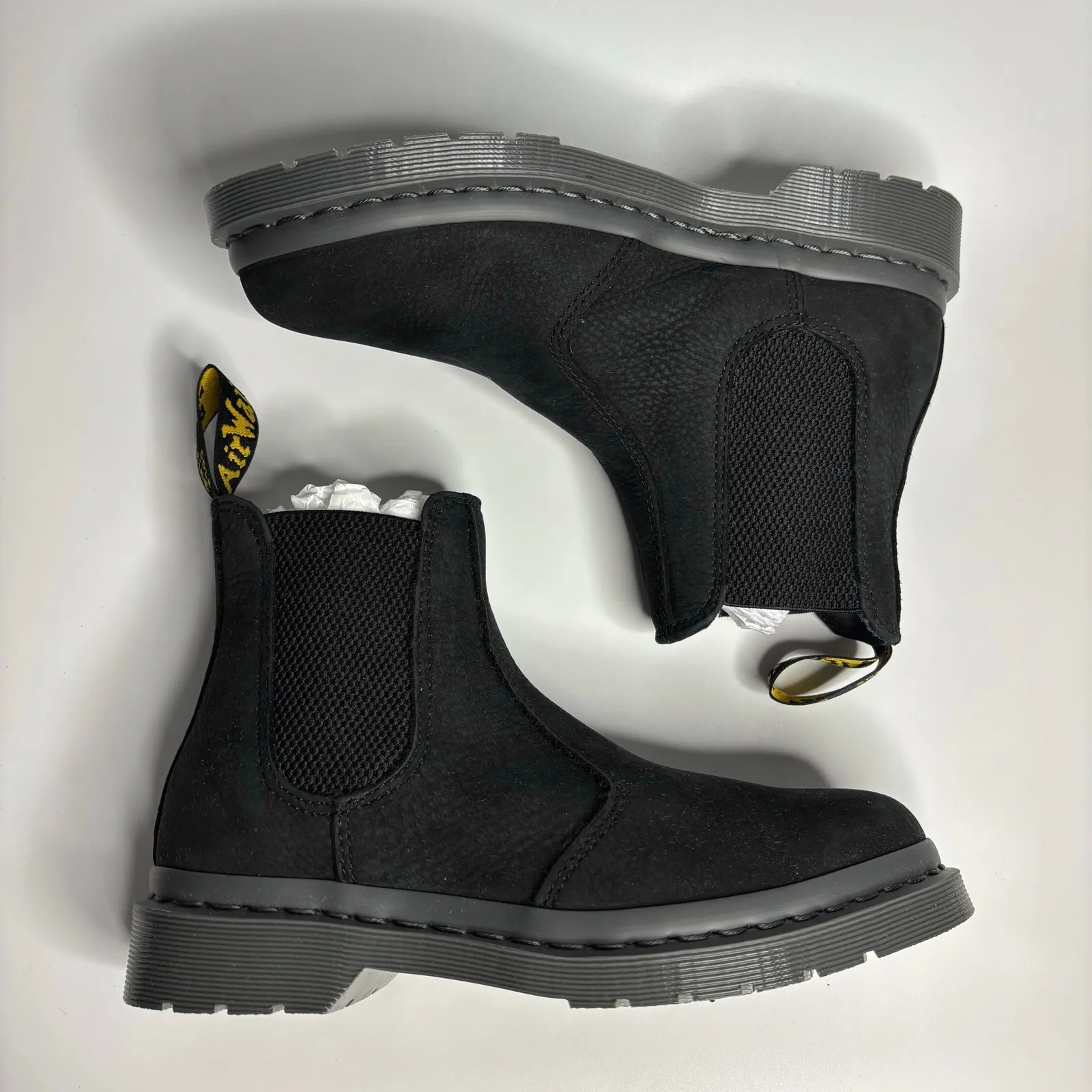 Dr. Martens Unisex 2976 Mono Milled Nubuck WP Leather Chelsea Boots in Black - Image 8