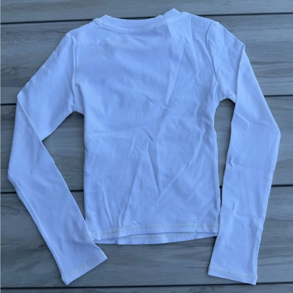 Inaka Basic Ribbed LS White Small  NWT IN PACKAGE - Image 5