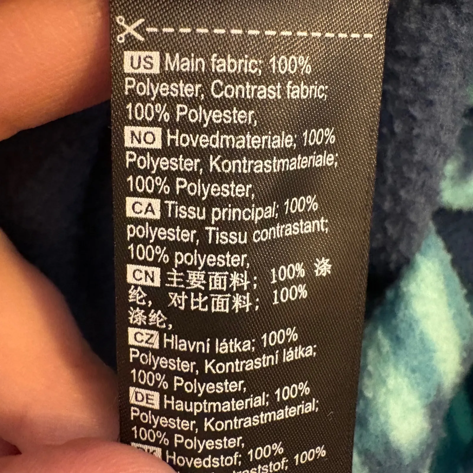 Kari Traa Fleece Jacket Teal Blue Geometric Pattern Full Zip Size Medium - Image 7