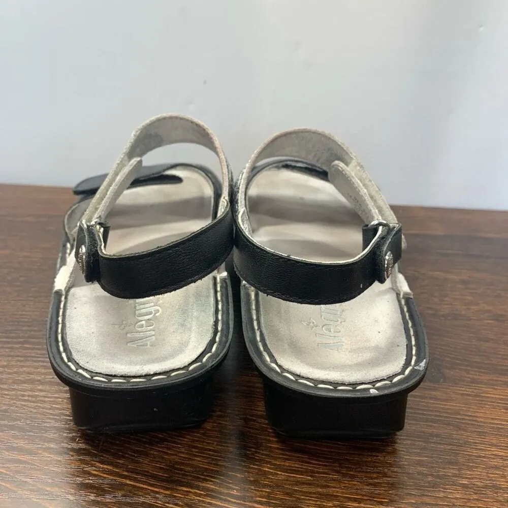 Alegria  Women's Leather Aztec Embroidered Two Strap Sandals Size 39 EU - Image 4