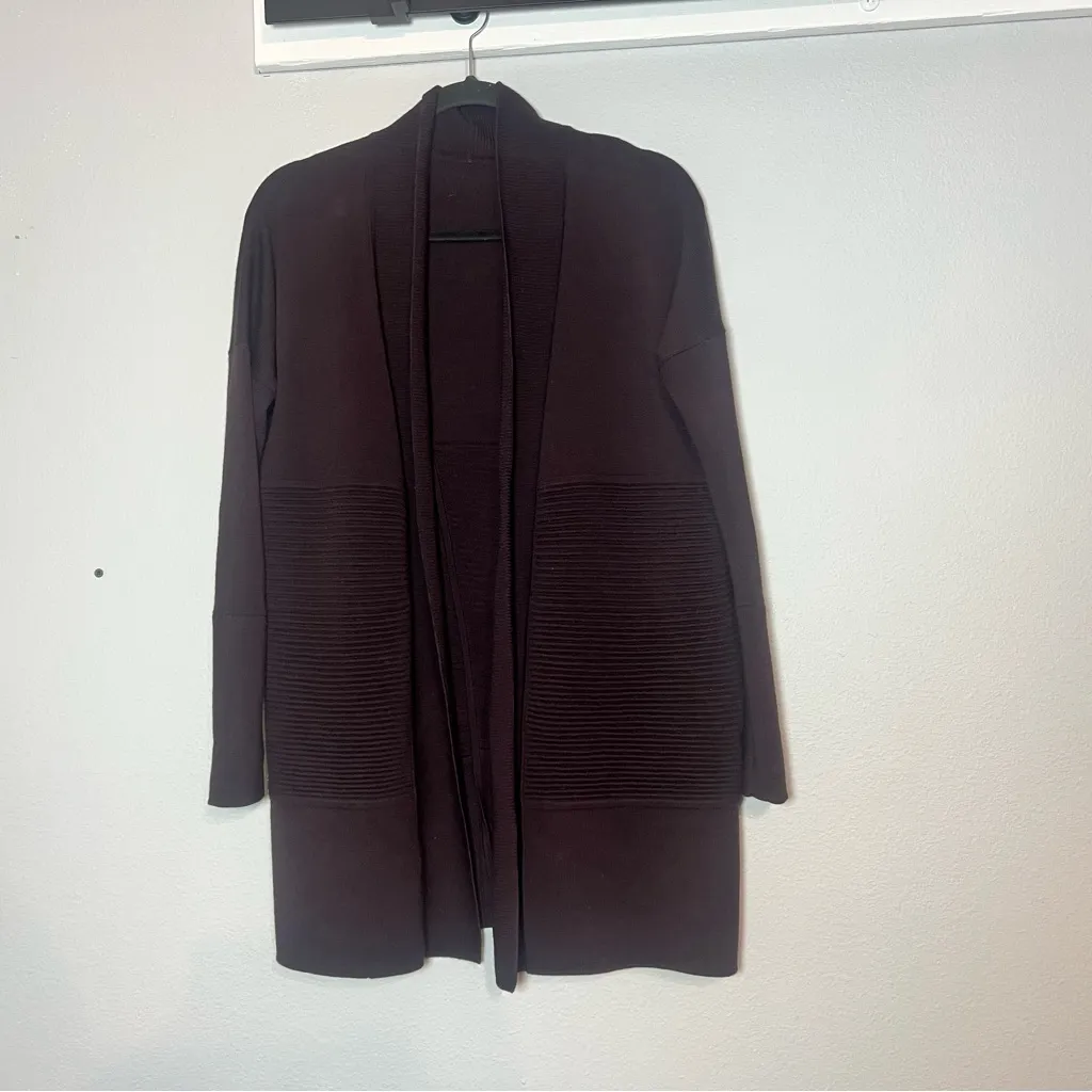 Lululemon Sit In Lotus Wrap II Sweater Heathered Plum Purple Merino Wool - Image 6